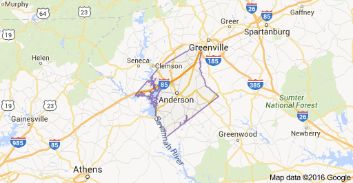 Anderson County South Carolina Map