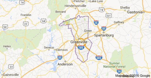Map of Greenville County